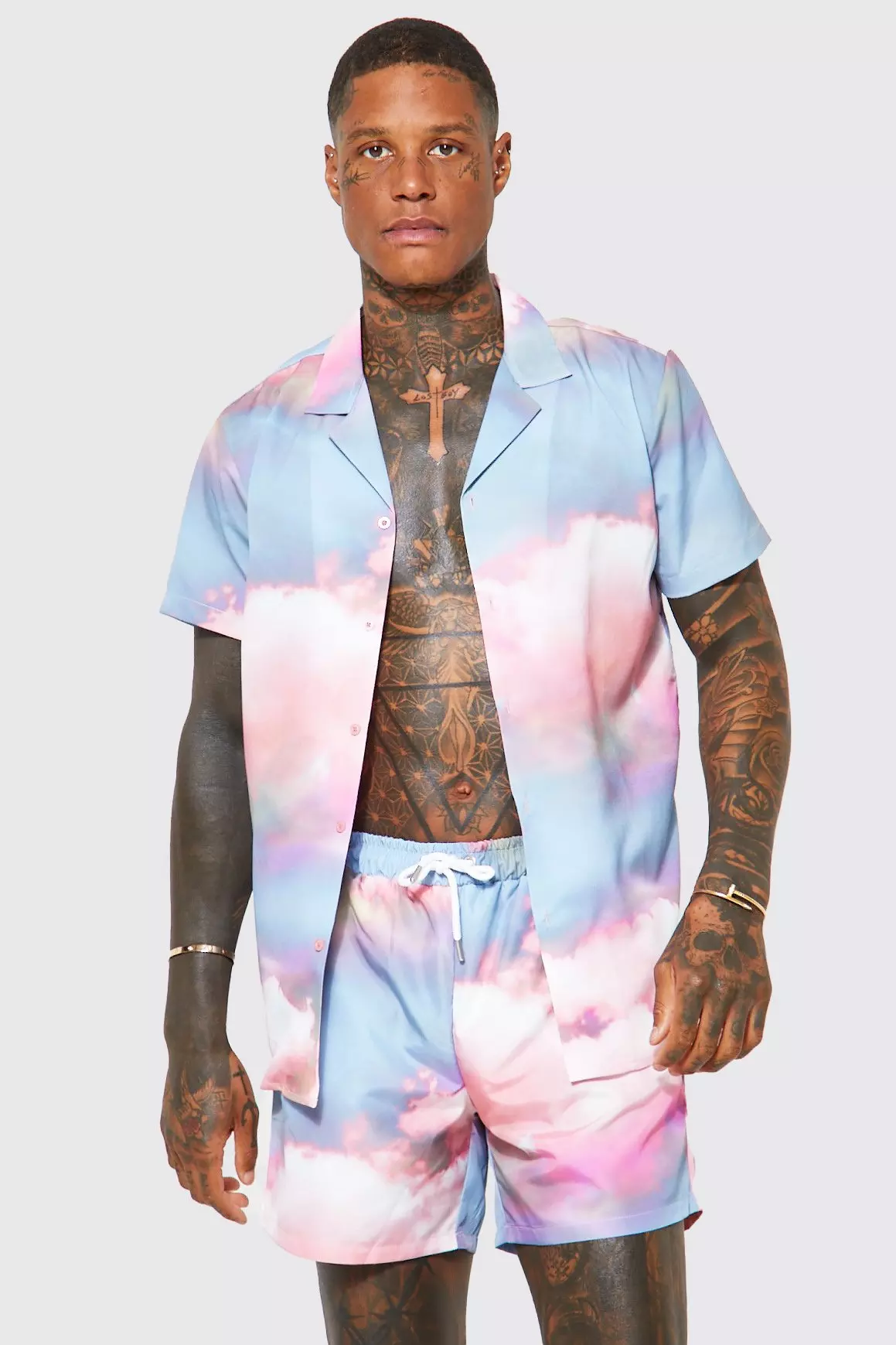 Shirt and swim hot sale shorts set